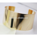 Dubai Jewelry Metal Copper 18k plaqué or Bracelet en manche simple Blank simple à la mode ouvert brassard bracelet rond pour femmes